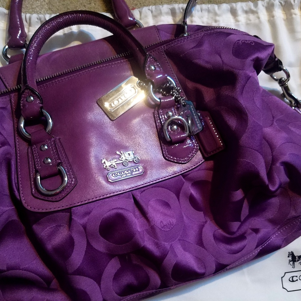 Dark lilac coach madison purse